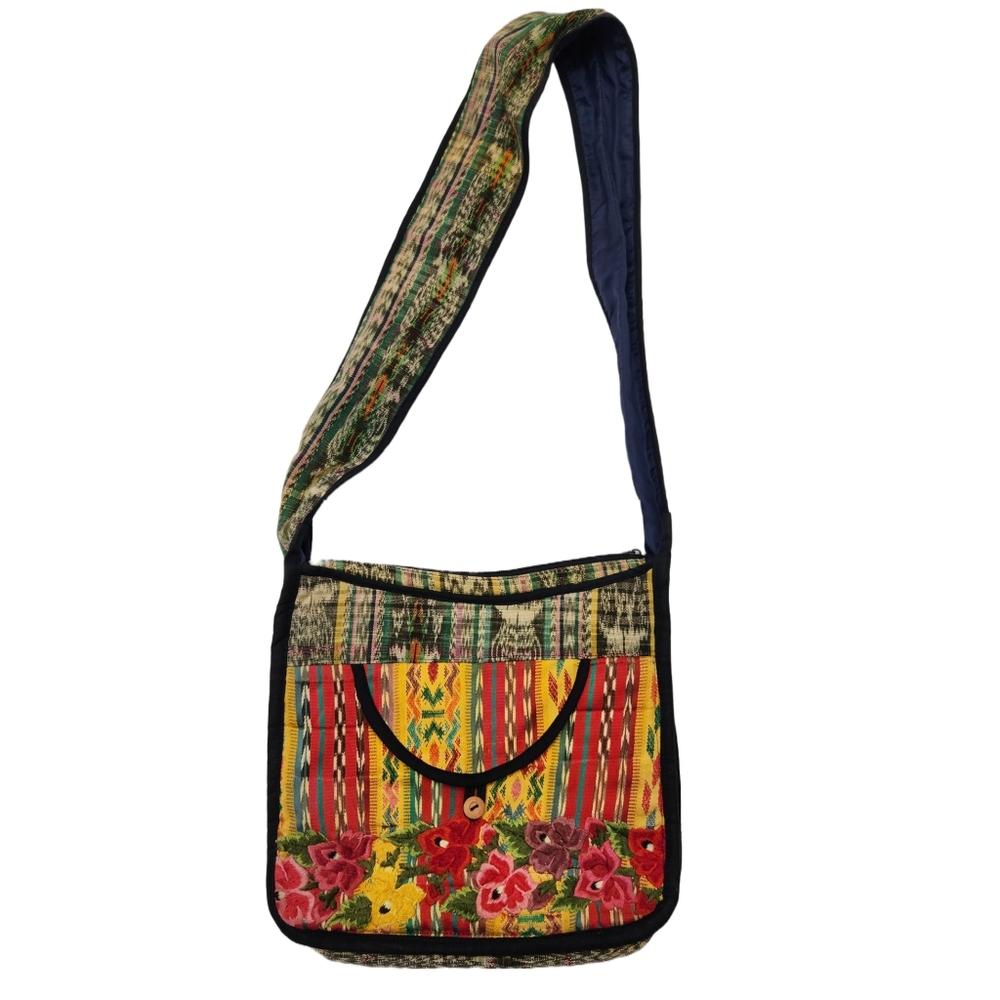 Cross Body Multi-Color Embroidered Purse - Picture 2 of 12